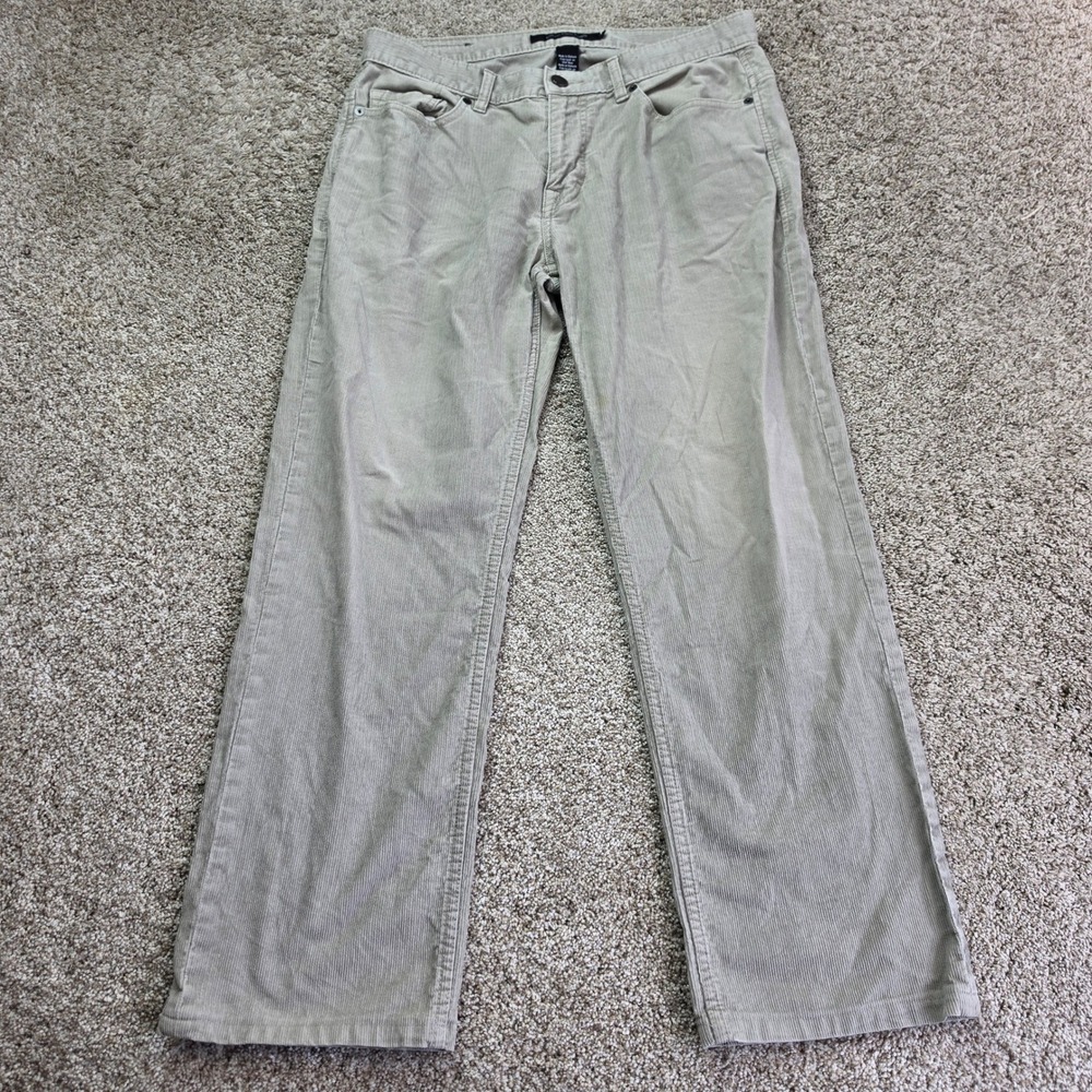 Calvin Klein Jeans Mens 32 Khaki Tan Corduroy Straight Leg Stretch Casual Pants